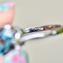 Vintage Blue Zircon 18ct White Gold and Platinum Solitaire Ring (4.15cts)