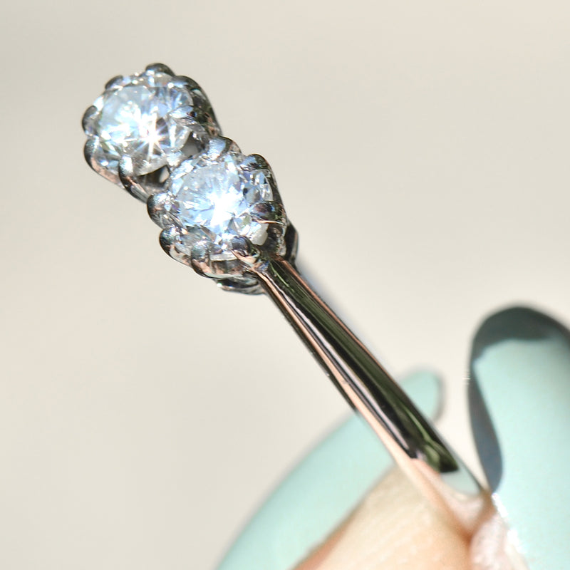 Vintage Toi et Moi Two-Stone Diamond Brilliant Cut 18ct White Gold Ring (0.55ct)