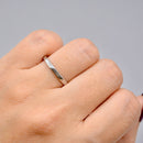 Art Deco Platinum Engraved "Lucky Star" Wedding Band