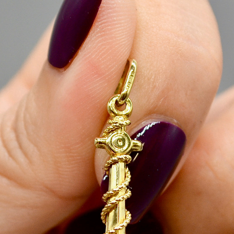 Vintage 1990s 9ct Yellow Gold Anchor Pendant