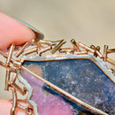 1970s Cropp & Farr Large Watermelon Tourmaline Brooch | 9ct Rose Gold Brutalist Statement Piece