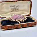 1970s Cropp & Farr Large Watermelon Tourmaline Brooch | 9ct Rose Gold Brutalist Statement Piece