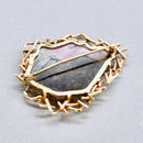 1970s Cropp & Farr Large Watermelon Tourmaline Brooch | 9ct Rose Gold Brutalist Statement Piece