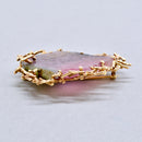 1970s Cropp & Farr Large Watermelon Tourmaline Brooch | 9ct Rose Gold Brutalist Statement Piece