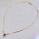 Vintage 1990s Blue Sapphire and Diamond Necklace in 9ct Yellow Gold – Egyptian Revival Inspired