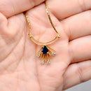 Vintage 1990s Blue Sapphire and Diamond Necklace in 9ct Yellow Gold – Egyptian Revival Inspired