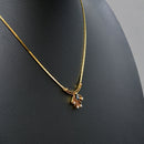 Vintage 1990s Blue Sapphire and Diamond Necklace in 9ct Yellow Gold – Egyptian Revival Inspired