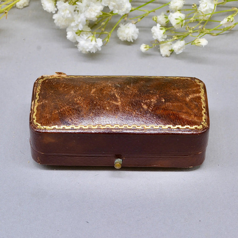 Antique 18ct Gold Ruby & Seed Pearl Brooch Boxed – Stylised Acorn Motif | Natural Unheated Ruby