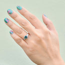 Vintage Aquamarine and Baguette Diamond Platinum Ring