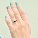 Vintage 1970s Teal Tourmaline 18ct White Gold Solitaire Ring (0.90ct)