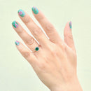 Vintage 1970s Teal Tourmaline 18ct White Gold Solitaire Ring (0.90ct)