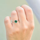 Vintage 1970s Teal Tourmaline 18ct White Gold Solitaire Ring (0.90ct)