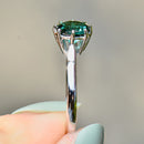 Vintage 1970s Teal Tourmaline 18ct White Gold Solitaire Ring (0.90ct)
