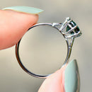 Vintage 1970s Teal Tourmaline 18ct White Gold Solitaire Ring (0.90ct)