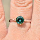 Vintage 1970s Teal Tourmaline 18ct White Gold Solitaire Ring (0.90ct)