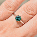 Vintage 1970s Teal Tourmaline 18ct White Gold Solitaire Ring (0.90ct)