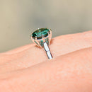 Vintage 1970s Teal Tourmaline 18ct White Gold Solitaire Ring (0.90ct)