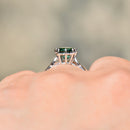 Vintage 1970s Teal Tourmaline 18ct White Gold Solitaire Ring (0.90ct)