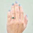 Vintage 1960s Emerald and Diamond 18ct White Gold Five-Stone Ring (0.31ct)