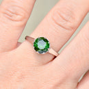 Vintage 1960s Forest Green Tourmaline 18ct White Gold Solitaire Ring (1.90cts)