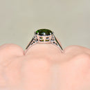 Vintage 1960s Forest Green Tourmaline 18ct White Gold Solitaire Ring (1.90cts)