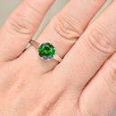 Vintage 1960s Forest Green Tourmaline 18ct White Gold Solitaire Ring (1.90cts)