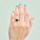 Vintage 1960s Forest Green Tourmaline 18ct White Gold Solitaire Ring (1.90cts)