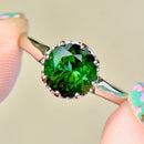 Vintage 1960s Forest Green Tourmaline 18ct White Gold Solitaire Ring (1.90cts)