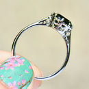 Vintage 1960s Forest Green Tourmaline 18ct White Gold Solitaire Ring (1.90cts)