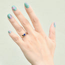 Vintage 1970s Blue Sapphire 18ct White Gold Solitaire Ring