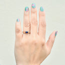 Vintage 1970s Blue Sapphire 18ct White Gold Solitaire Ring