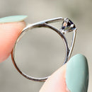 Vintage 1970s Blue Sapphire 18ct White Gold Solitaire Ring