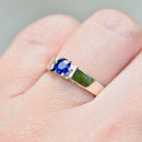 Vintage 1970s Blue Sapphire 18ct White Gold Solitaire Ring