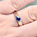Vintage 1970s Blue Sapphire 18ct White Gold Solitaire Ring