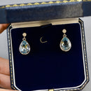 Aquamarine and Diamond Platinum Bezel Set Drop Earrings (7.0cts)