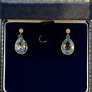 Aquamarine and Diamond Platinum Bezel Set Drop Earrings (7.0cts)