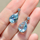 Aquamarine and Diamond Platinum Bezel Set Drop Earrings (7.0cts)