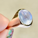 Vintage 1970s Moonstone 9ct Yellow Gold Signet Ring (2.67cts)
