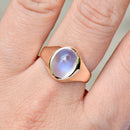 Vintage 1970s Moonstone 9ct Yellow Gold Signet Ring (2.67cts)
