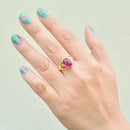 Vintage 1960s Pink Tourmaline 9ct Yellow Gold Signet Ring (3.39cts)