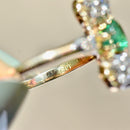 Antique Belle Epoque Emerald and OMC Diamonds 18ct Yellow Gold & Platinum Ring