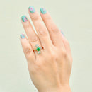 Antique Belle Epoque Emerald and OMC Diamonds 18ct Yellow Gold & Platinum Ring