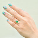 Antique Belle Epoque Emerald and OMC Diamonds 18ct Yellow Gold & Platinum Ring