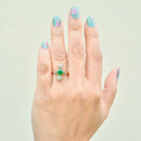 Antique Belle Epoque Emerald and OMC Diamonds 18ct Yellow Gold & Platinum Ring