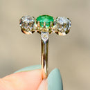 Antique Belle Epoque Emerald and OMC Diamonds 18ct Yellow Gold & Platinum Ring