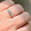 爱德华风格老式切割钻石 18ct 黄金和铂金三部曲订婚戒指（0.42ct）