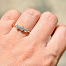 爱德华风格老式切割钻石 18ct 黄金和铂金三部曲订婚戒指（0.42ct）