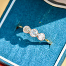 爱德华风格老式切割钻石 18ct 黄金和铂金三部曲订婚戒指（0.42ct）