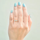 爱德华风格老式切割钻石 18ct 黄金和铂金三部曲订婚戒指（0.42ct）