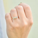 爱德华风格老式切割钻石 18ct 黄金和铂金三部曲订婚戒指（0.42ct）